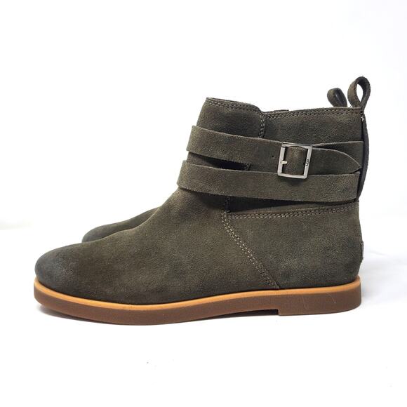 UGG Josefene Ankle Booties Slate Green Suede Leather Side Zip 1130526 Size US 8 - Picture 4 of 8